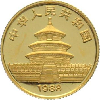 China 10 Yuan 1988 Panda - 1/10 Unze Feingold