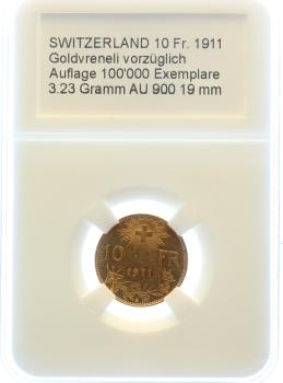 10 Franken 1911 B - Vreneli