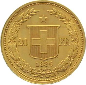 20 Franken 1886 B - Helvetia