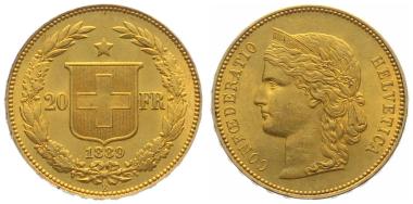 20 Franken 1889 B | Dominus *** über Kopf