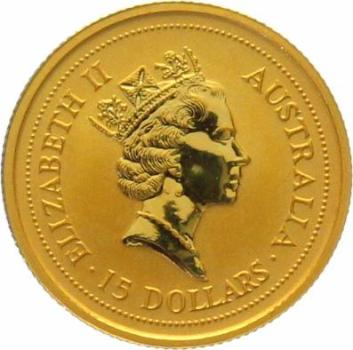 Australien 15 $ 1996 Känguru - 1/10 Unze Feingold
