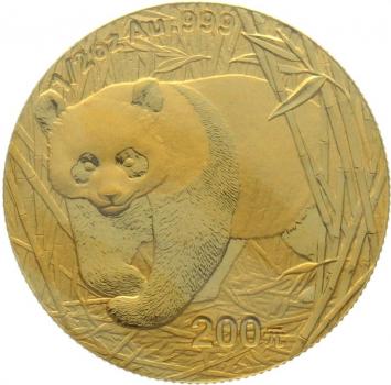China 200 Yuan 2001 Panda - 1/2 Unze Feingold