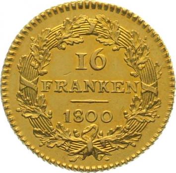 Helvetische Republik 16 Franken 1800 B (Duplone)