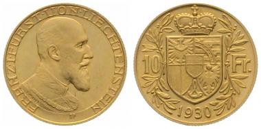Liechtenstein 10 Franken 1930 - Franz I.