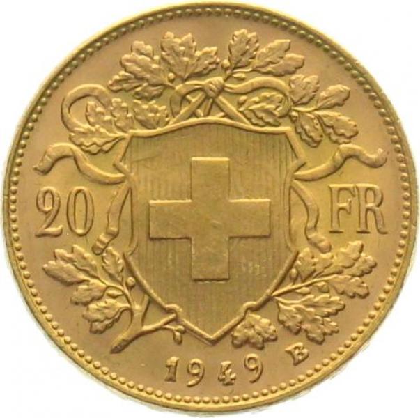 20 Franken 1949 B - Vreneli