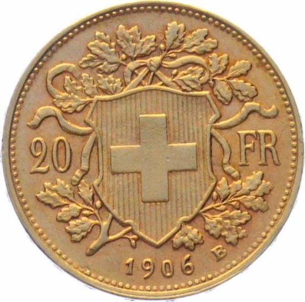 20 Franken 1906 B - Vreneli RAR