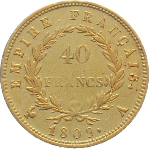 Frankreich 40 Francs 1809 A - Napoleon Empereur