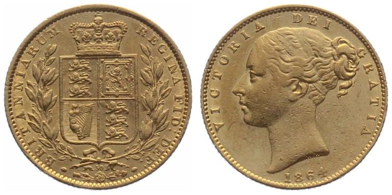 Grossbritannien Sovereign 1864 (50) - Victoria, Shield