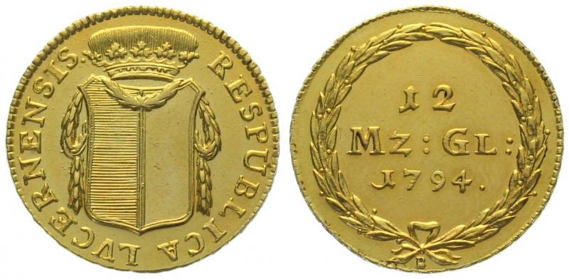Luzern 12 Münzgulden 1794 (Duplone)