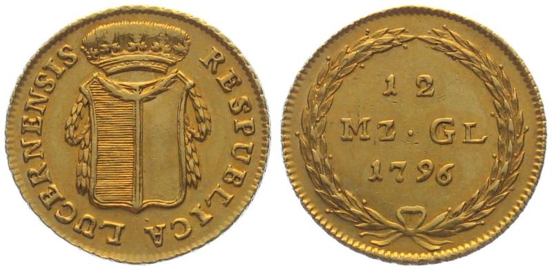 Luzern 12 Münzgulden 1796 (Duplone)