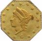 Preview: California Gold, USA 1/4 $ 1860 Small Liberty Head Left