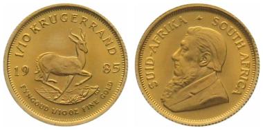 Südafrika 1/10 Krügerrand 1985 - 1/10 Unze Feingold
