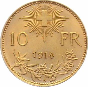10 Franken 1914 B - Vreneli