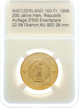 100 Franken 1998 B - 200 Jahre Helvetische Republik