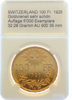 100 Franken 1925 B | mit Echtheitszertifikat