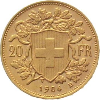 20 Franken 1904 B - Vreneli RAR