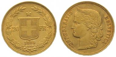20 Franken 1889 B - Helvetia | RAR