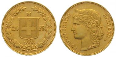 20 Franken 1893 B - Helvetia
