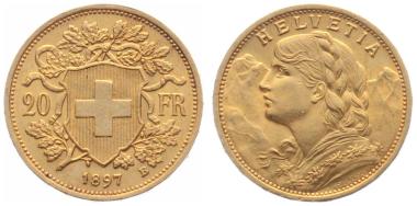 20 Franken 1897 B - Vreneli