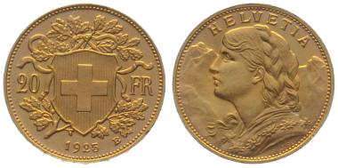 20 Franken 1925 B - Vreneli