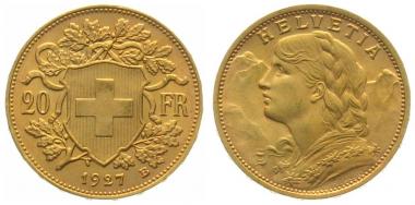 20 Franken 1927 B - Vreneli