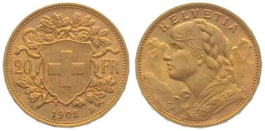 20 Franken 1902 B - Vreneli