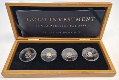 China 4er Set 1 Gramm Gold Panda 2016 - Gold Investment Prestige Set