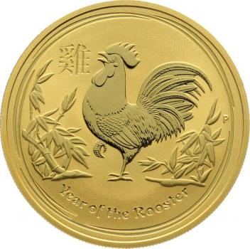 Australien 100 $ 2017 Jahr des Hahnes - 1 Unze Feingold
