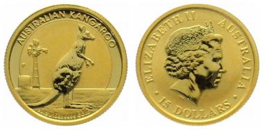 Australien 15 $ 2012 Känguru - 1/10 Unze Feingold