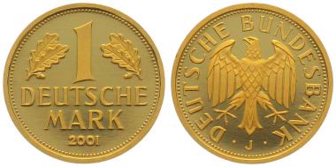 Deutschland 1 Mark 2001 J - Abschied der D-Mark