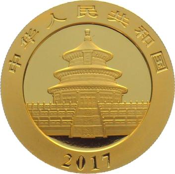China 500 Yuan 2017 Panda - 30 Gramm Feingold - Double Platinum Edition