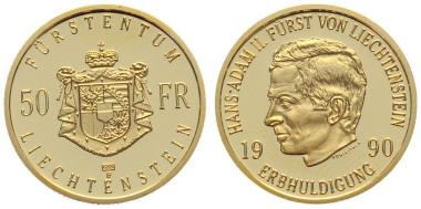 Liechtenstein 50 Franken 1990 - Hans Adam II.