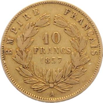 Frankreich 10 Francs 1857 A - Napoleon III.