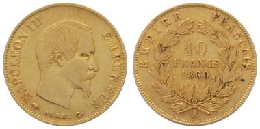 Frankreich 10 Francs 1860 A - Napoleon III.