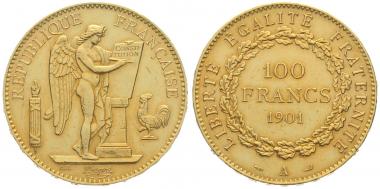 Frankreich 100 Francs 1901 A - Engel