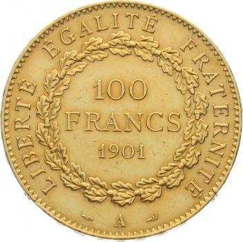 Frankreich 100 Francs 1901 A - Engel