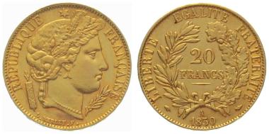 Frankreich 20 Francs 1850 A - 2. Republik 1848-1852