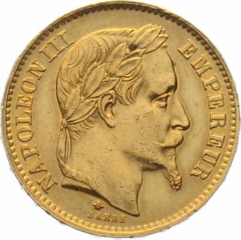 Frankreich 20 Francs 1868 A - Napoleon III.