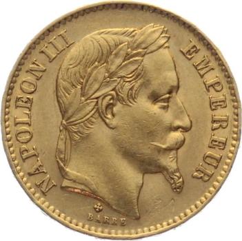 Frankreich 20 Francs 1868 BB - Napoleon III.