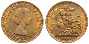 Grossbritannien Sovereign 1967 - Elisabeth II.