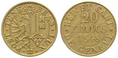 Genf 20 Francs 1848