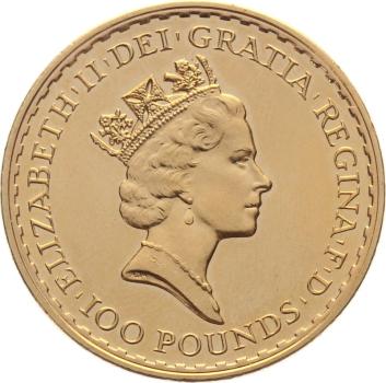 Grossbritannien 100 Pounds 1987 Britannia - 1 Unze Feingold