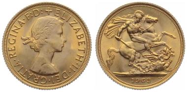 Grossbritannien Sovereign 1963 - Elisabeth II.