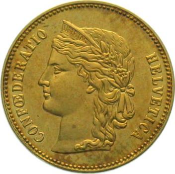 20 Franken 1887 B - Helvetia - Fälschung