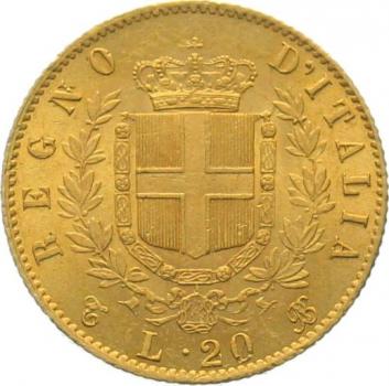 Italien 20 Lire 1865 - Vittorio Emanuele II.