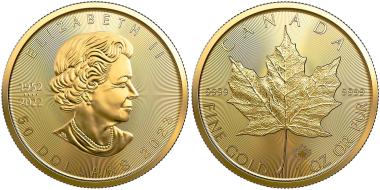 Kanada 50 $ 2023 Maple Leaf - 1 Unze Feingold