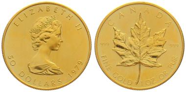 Kanada 50 $ 1979 Maple Leaf - 1 Unze Feingold