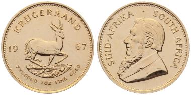 Südafrika "50 Years"Jubiläums-Set mit 2 x 1 Krügerrand 1967 & 2017 - 2 x 1 Unze Feingold