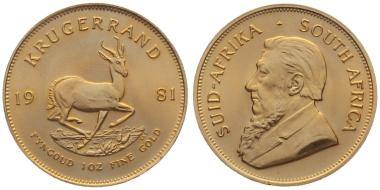 Südafrika 1 Krügerrand 1981 - 1 Unze Feingold