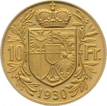 Liechtenstein 10 Franken 1930 - Franz I.
